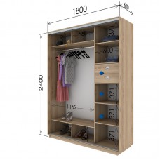 Шкаф купе 1800х600х2400 Гарант