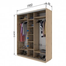 Шкаф купе 1900х600х2400 Гарант