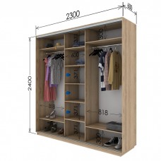 Шкаф купе 2300х600х2400 Гарант