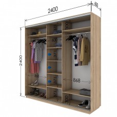 Шкаф купе 2400х600х2400 Гарант