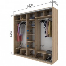 Шкаф купе 2500х600х2400 Гарант
