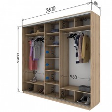 Шкаф купе 2600х600х2400 Гарант