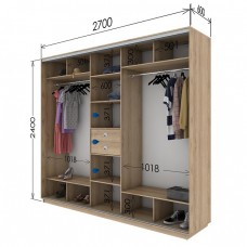 Шкаф купе 2700х600х2400 Гарант