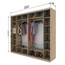 Шкаф купе 2800х600х2400 Гарант