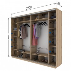Шкаф купе 2900х600х2400 Гарант