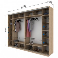 Шкаф купе 3200х600х2400 Гарант