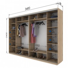 Шкаф купе 3400х600х2400 Гарант