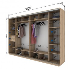 Шкаф купе 3500х600х2400 Гарант