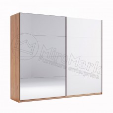 Шкаф-купе Ники 2.5м (Двери Глянец Белый/Зеркало*) MiroMark (NK-18-WB)